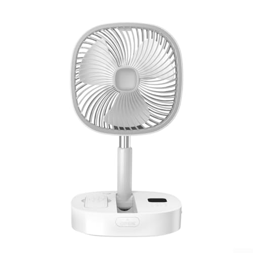 BlissfulAbode USB C Schnelllade-Faltventilator Verwendung als Tisch- oder Bodenventilator mit langer Akkulaufzeit für Komfort (grau) von BlissfulAbode
