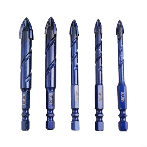 Bohrer für Glasfliesen Exzentrisches Design für effiziente und präzise Bohrleistung (5 Stück 6-14 mm) von BlissfulAbode