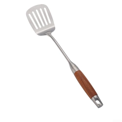 Bratspatel aus Edelstahl mit ergonomischem Holzgriff zum Rühren Braten (Bratenspatel) von BlissfulAbode