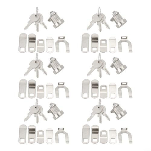 Briefkastenschloss aus Zinklegierung für L-1172C mit 3 passenden Schlüsseln, 5 Verriegelungslaschen und Mutter, kompatibel mit Briefkasten, Kleiderschrank und Zeitungskasten zu installieren (6 Set) von BlissfulAbode