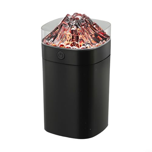 Bunter LED-Luftbefeuchter für Zuhause und Büro, 400 ml Wasserkapazität und leiser Betrieb (schwarz (transparent)) von BlissfulAbode