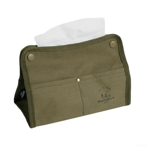 Canvas Taschentuchbox für Outdoor Camping und Wandern Aufbewahrungstasche für einfachen Taschentuchzugang (grün) von BlissfulAbode