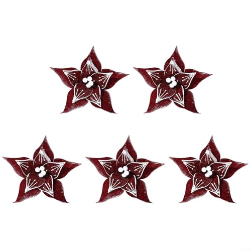 Charmante glitzernde Weihnachtsstern-Blumen-Dekoration für Weihnachtsbäume verbessern Ihre Urlaubsatmosphäre (rot) von BlissfulAbode