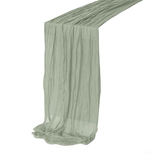 Charmante und stilvolle Tischläufer für Hochzeiten, weiche Seihtuch-Tischdecken zur Verschönerung von Veranstaltungsdekorationen, Verwendung (hellgrün) von BlissfulAbode