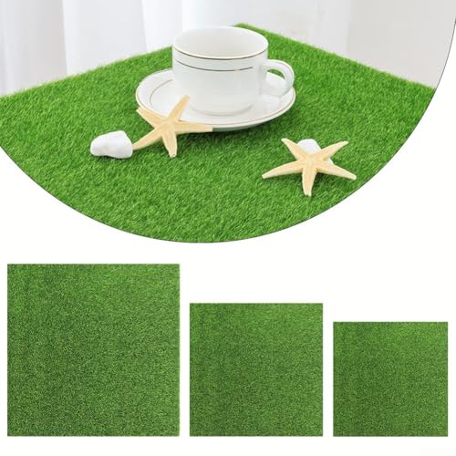 DIY Kunstrasen Teppich Realistische synthetische Moosmatte für Landschaftsbau und Wohnästhetik (50 × 50 cm) von BlissfulAbode