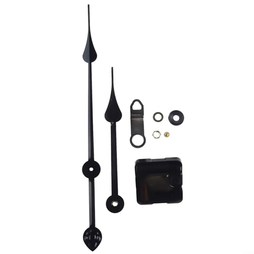 Quarz Uhrwerk Ersatzteil Set Mit Hohem Drehmoment, Leiselauf, Langen Zeigern, Reparatur Mechanismus Für Wanduhren 50-60cm, Passend Für 5-8mm Zifferblatt, DIY Zubehör, Langer Quarz Uhrwerk(Black 2) von BlissfulAbode