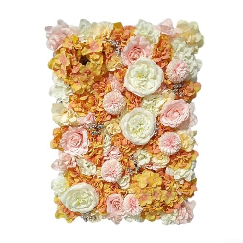 Dekoratives Seidenblumen-Wandpaneel, ideal für Hochzeiten, Partys und Veranstaltungen (Orange) von BlissfulAbode