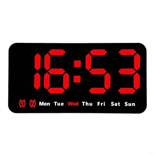 Digitale Uhr, Temperatur-Datumsanzeige, einstellbare Helligkeit, dreistufiger Nachtmodus, 12- 24-Stunden-Format, USB-Batterieleistung, Wand-Desktop-Platzierung, für Zuhause, Büro, Klassenzimmer (rot) Digitale Uhr, Temperatur-Datumsanzeige, einstellbare Helligkeit, dreistufiger Nachtmodus, 12- 24-Stunden-Format, USB-Batterieleistung, Wand-Desktop-Platzierung, für Zuhause, Büro, Klassenzimmer (rot) von BlissfulAbode