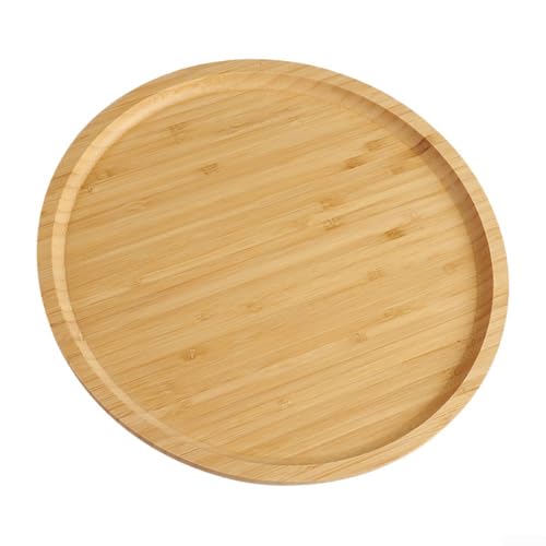 Diverse Usage Round Wood Servicing Trays For Meals And Beverages During Any Occasion At Home (30x30x1.5cm) von BlissfulAbode