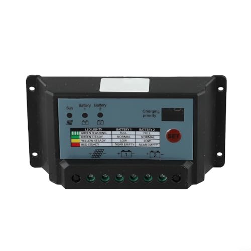 Dual Battery Charge Controller for PWM Solar Systems 10A 20A 30A, 12V 24V Compatible with Easy Setup Instructions (20A) von BlissfulAbode