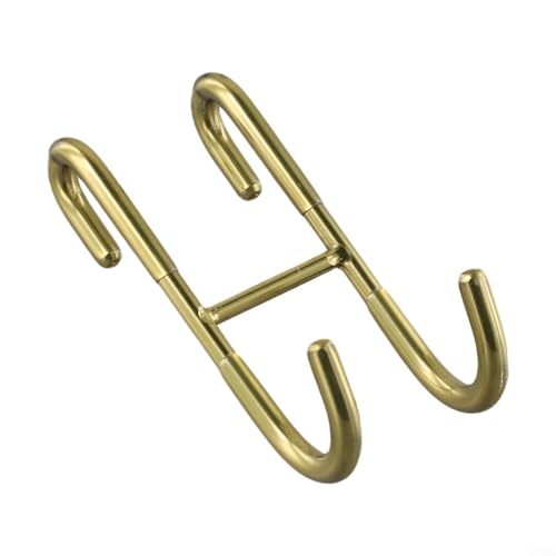 Duschtuchhalter aus Edelstahl mit S-förmigen Haken zum Aufhängen von Handtüchern, Bademänteln und Badezimmerartikeln, kein Bohren oder Aufkleber erforderlich (Gold) von BlissfulAbode