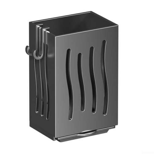 Effizientes Abtropfgestell für die Küche mit Wandhalterung und Besteckhalter und Schnellablauf-Design (schwarz) von BlissfulAbode