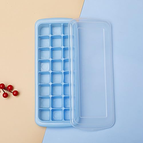 Eiswürfelbereiter aus weichem Silikon mit Deckel, BPA, macht 24 oder 36 Eiswürfel für Würfel ohne Unordnung (blaue 24 Würfel) von BlissfulAbode