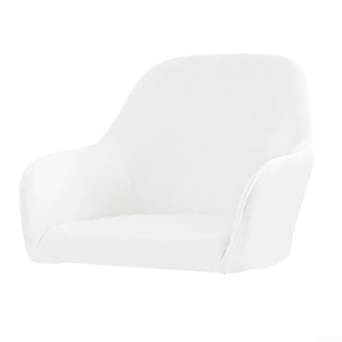Elastische Stuhlhusse für Hochsessel, stilvolles und funktionelles Plüschmaterial (Milchweiß) von BlissfulAbode