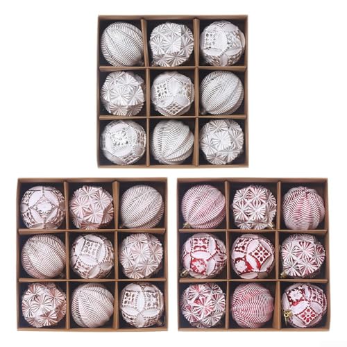 Elegante 9-teilige Weihnachtskugel-Kollektion, unzerbrechliche Dekorationen, perfekt für festliche Atmosphäre überall (Roségold) von BlissfulAbode