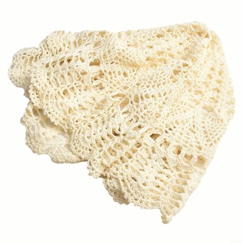 Elegante handgefertigte Häkelspitze runde Tischdecke um Ihren Raum zu verwandeln (Beige 65–70 cm) von BlissfulAbode