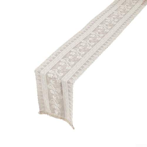 Eleganter, bestickter Spitzen-Tischläufer für Veranstaltungen, perfekt zur Verschönerung Ihres Essbereichs und Ihrer Feiern (30 x 360 cm) von BlissfulAbode
