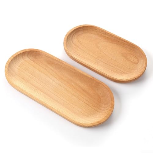 Eleganter, handgefertigter Holzteller, ideal zum Servieren von Snacks und getrockneten Früchten (23 x 10 cm) von BlissfulAbode