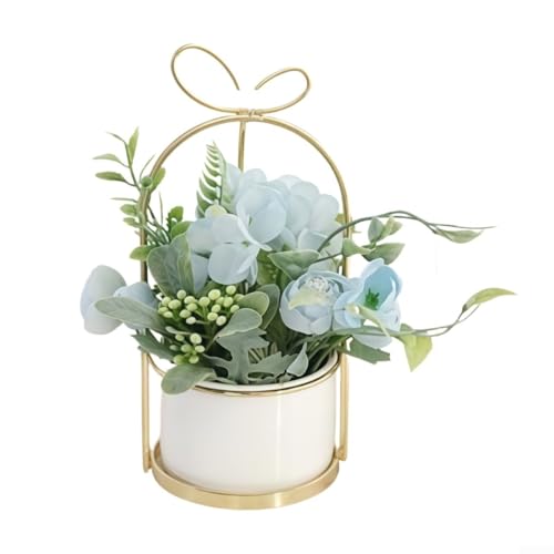 Eleganter künstlicher Blumentopf für das ganze Jahr über als Heimdekoration und Tafelaufsätze (blau) von BlissfulAbode