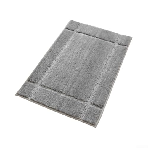 Eleganter und funktionaler Badezimmerteppich mit weichen Fasern und rutschfester Unterseite (hellgrau, 40 x 60 cm) von BlissfulAbode