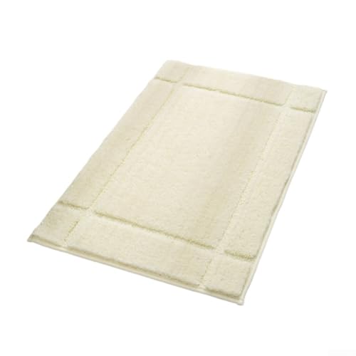 Eleganter und funktionaler Badezimmerteppich mit weichen Fasern und rutschfester Unterseite (weiß, 50 x 80 cm) von BlissfulAbode