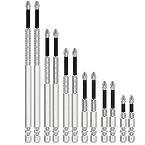 Elektro-Schraubendreher-Bohrer-Set, 12-teilig, mit starker magnetischer Funktion, robuste Metall-Bits für sichere Schraubenhandhabung, kommt mit organisierter Kunststoff-Aufbewahrungsbox von BlissfulAbode