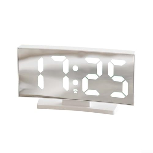 Energieeffiziente LED-Uhr mit gebogenem Bildschirm für einfaches Ablesen und zuverlässiges Zeitmanagement (weiß-weißes Licht) von BlissfulAbode