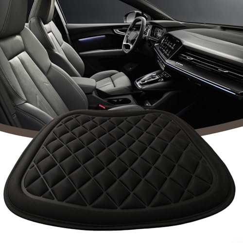 Ergonomisches Autositzkissen mit Memory-Schaum und rutschfester Gummiunterseite, 3D-Diamant-Konvex-Design, fördert Luftzirkulation und Stabilität, geeignet für Auto, Büro, Heimsitze (schwarz) von BlissfulAbode
