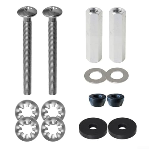 Essential WC-Schrauben-Set mit robusten Edelstahlschrauben, Unterlegscheiben und Muttern von BlissfulAbode