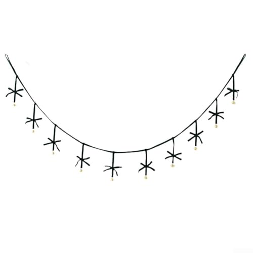 Festliche Weihnachts-Samtschleife und Glockengirlande mit Spitze, handgefertigt für Baum und Heimdekoration (dunkelgrün) von BlissfulAbode