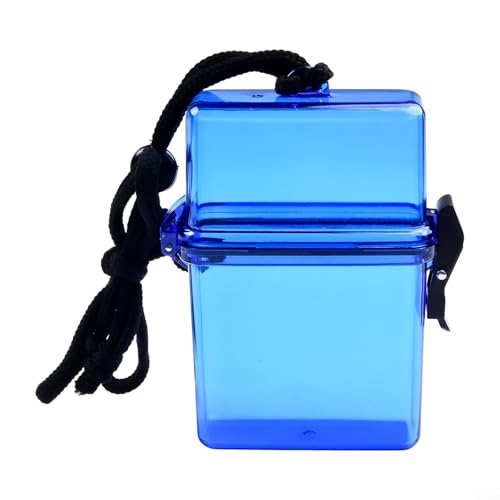 Für Kajakfahren, Rafting und Schwimmen, wasserdichte Sporttasche mit Umhängeband, luftdicht verschlossene Kunststoff-Aufbewahrungsbox für kleine Outdoor-Gegenstände (blau) von BlissfulAbode