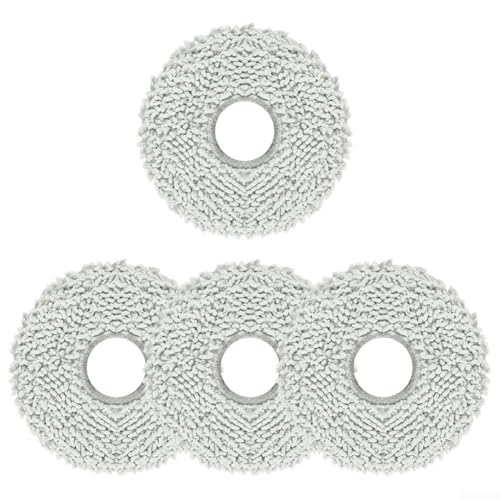 Für Yeedi M12 PRO+ kompatible Wischtücher für Staubsauger, passend für Pro Max, 4 oder 10 Stück Mikrofaser-Wischmopp-Pads (4 Stück) von BlissfulAbode