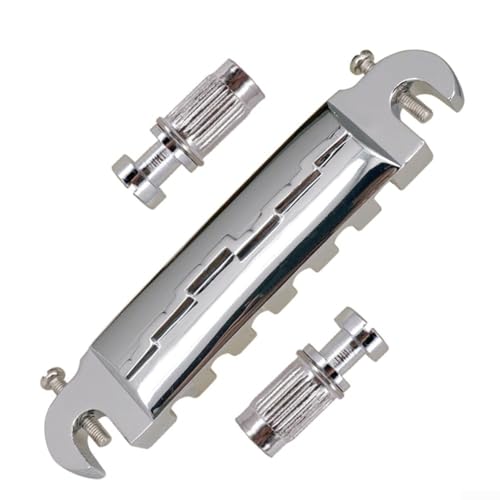 Gitarrensteg-Saitenhalter optimiert für Epi LP Nutzung, ausgestattet mit einer Metallkonstruktion und wesentlichen Komponenten (Silber) von BlissfulAbode