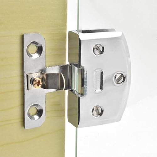 Glasscharnier für Schränke und Bücherregale aus Zinklegierung unterstützt Glasstärke 5 8 mm und 8 10 mm, geeignet für Vitrinen (K846 Licht) von BlissfulAbode