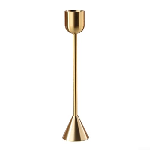 Goldene Kerzenhalter für Tischdekoration, dekorativer Metallständer für Hochzeiten (L) von BlissfulAbode