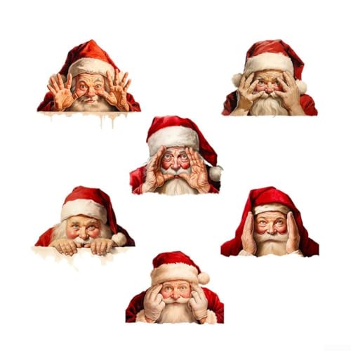 Großer 3D-Weihnachtsmann-Wandaufkleber, entfernbar, für Feiertage, als Dekoration mit einfacher Neupositionierung von BlissfulAbode