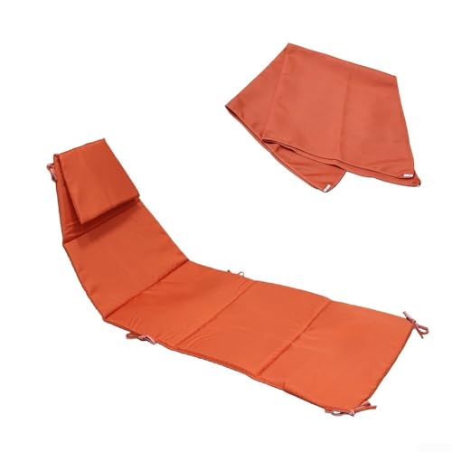 Hängesessel und Regenschirm, Stoffbezüge mit Eckenschutz und verlängerten Seilen für sicheren Sitz für gebogene Chaiselongue Outdoor-Möbel (Orange) von BlissfulAbode