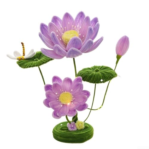 Handgefertigte Lotus-Tischlampe Nachtlicht DIY Set für eine gemütliche Leseecke (lila) von BlissfulAbode