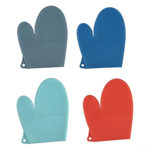 Hitzebeständiger Silikon-Ofenhandschuh zum Kochen und Grillen mit rutschfestem Muster für sicheren Halt und Sicherheit (grau) von BlissfulAbode