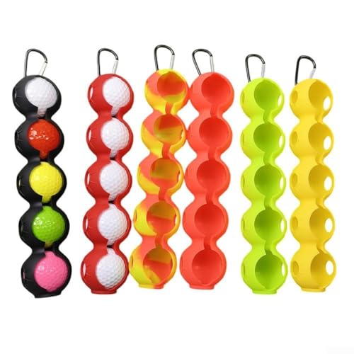 Innovativer Golfballhalter aus Silikon mit doppelter Aufbewahrung, bequem überall hin mitzunehmen (schwarz) von BlissfulAbode