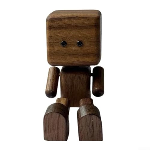 Interaktive Holzfigur zum Schütteln von Männern, handgefertigt für Schreibtisch und Auto, verspielte Schaukel-Holzpuppe, die skurrile Bewegung zu Büro- oder Fahrzeuginnenräumen hinzufügt (C) von BlissfulAbode