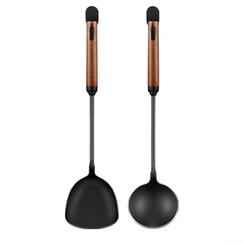 Iron Utensils Ergonomisch geformter Spatel und Löffel Set mit stabilen Holzgriffen für Hobbyköche Iron Utensils Ergonomisch geformter Spatel und Löffel Set mit stabilen Holzgriffen für Hobbyköche von BlissfulAbode