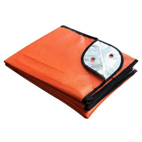 Isolierte Outdoor-Campingdecke mit reflektierender Plane, ideal zum Wandern, Überleben und Unterschlupf (Orange) von BlissfulAbode