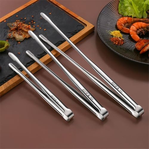 Japanische Grillzange aus 304 Edelstahl, für Grill, längliche Form, entworfen für Brot und Steak Kochen (M) von BlissfulAbode
