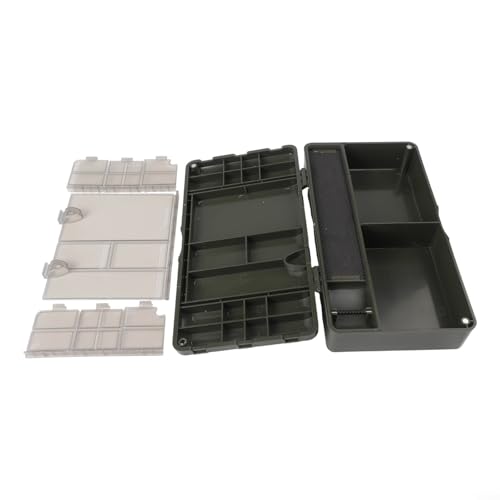 Karpfenangeln Tackle Box Magnetisches Aufbewahrungssystem mit 10 Rig Pins Großes Fach für Ausrüstung Hooklink Material Rig Tool Schere Schwarz 24x12.5x5.3cm von BlissfulAbode