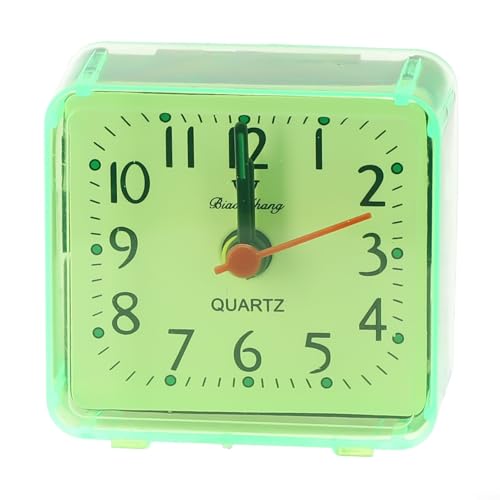 Kleiner Wecker für den Nachttisch, Quarz, batteriebetrieben mit Piepton, für zuverlässiges Aufwachen und leicht ablesbare Zahlen (grün) von BlissfulAbode