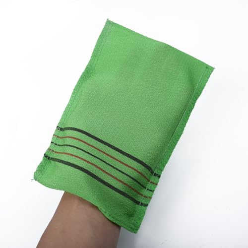 Körperreinigungs- und Peeling-Handtuch mit Schrubben für schmutzige und abgestorbene Haut, saugfähiges Badetuch für schnell trocknende und weichere Haut (5 Stück grün) von BlissfulAbode