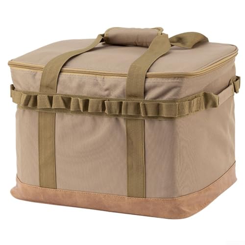 Kompakte und faltbare Camping-Werkzeug-Aufbewahrungstasche, großes Fassungsvermögen, Picknick-Besteck-Organizer für effiziente Nutzung im Freien (Khaki) von BlissfulAbode