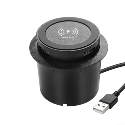 Kompaktes kabelloses Ladegerät, Dock zum Aufladen von drei Geräten auf einmal, mit Schnellladefunktion für Schreibtisch oder Nachttisch (schwarz) von BlissfulAbode