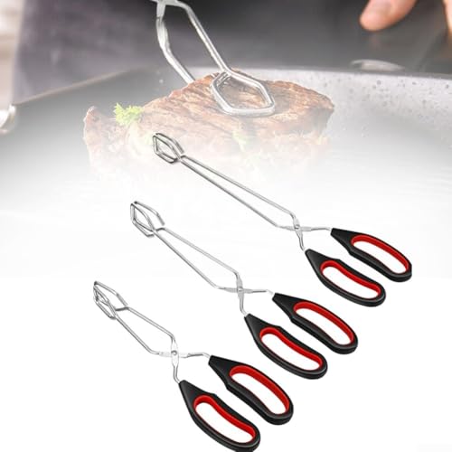 Küchenzange mit langem Griff für Lebensmittel, Scheren-Design für einfache Handhabung beim Kochen und Backen (S) von BlissfulAbode